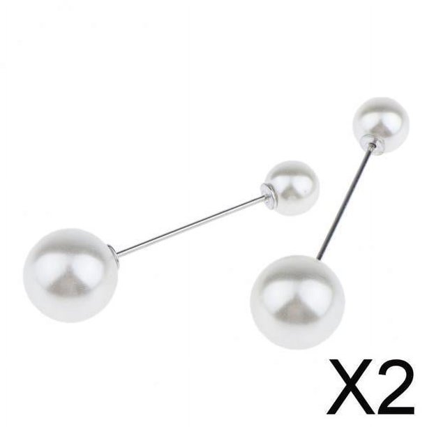 Broche de solapa,Broche de perlas,Pin de seguridad para suéter tipo cárdigan,Pin de solapa para traje de cuello,Broche de mujer,Joyería nupcial de la boda,Accesorios de broche,Broche 2 piezas