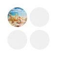 thumbnail image 2 of Kll Round Shape Drink Coasters Set Of 4,Pu Leather Absorbent Coasters Set Decorative Coffee Cup Coasters Housewarming Gift For Home Decor-Beach Starfish Shell, 2 of 9