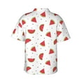 thumbnail image 6 of Wukai Hand Drawn Watermelon Men's Hawaiian Shirt Short Sleeve Casual Button Down Summer Beach Aloha Shirt Tropical Print Holiday Party, 6 of 8