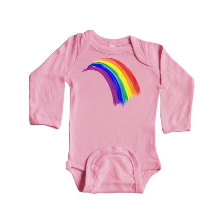 

Inktastic Pride Rainbow Painted in Watercolors Gift Baby Boy or Baby Girl Long Sleeve Bodysuit