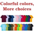 thumbnail image 3 of Camiseta de algodón para hombre, camisa de manga corta de Color puro, ropa de verano, 2021, 3 of 4