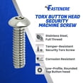 thumbnail image 3 of Fastenere Torx Security Machine Screws - 3/8-16 x 3/4" (5-Pack) Stainless Steel, Tamper-Resistant, Button Head Screws, Bolt Screw for Higher Level of Safety & Theft Prevention, 3 of 7