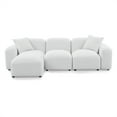 thumbnail image 5 of L-Shape Modular Sectional Sofa, Teddy Fabric Large Sofa Couch with 2 Pillows, DIY Combination 4-Seater Sectional Sofa for Living Room Apartment, 5 of 7