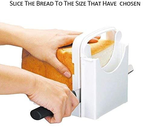 Bread Slicer Toast Slicer Toast Cutting Guide Folding and Adjustable Handed Bread Machine Bread Maker for Homemade Bread Bagel Loaf Sandwich