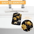 thumbnail image 3 of Flower Square PU Leather Luggage Tags - 2 Pack with Privacy Cover and Stainless Steel Ring - Suitable for Travel, Backpack, Handbag - Suitcase Tags, Travel Tag, 3 of 7