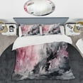 thumbnail image 2 of Designart "Evolving in Pink and Grey Liquid Ink I" Modern Geometric Bedding Covert Set - Abstract Geometric Pink Abstract Bed Set With 1 Sham, 2 of 6