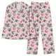 thumbnail image 4 of Puntoco Conjunto de pijama cómodo para mujer Conjunto de pijama estampado con bolsillo para uso diario en casa, 4 of 5