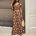 thumbnail image 2 of Kcodviy Robe Ajustée Quotidienne pour Femme Longueur Genou Robes d'Été Longue Robe Sans Manches Robes d'Été Froides Épaule Uni&Imprimé Ourlet Fendu Robes d'Été pour Femme Décontractées à Cordon Robe Décontractée, 2 of 6