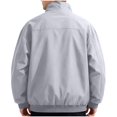 thumbnail image 6 of LODIENY Men Stand Collar Baggy Jacket with Pockets Zip Up Lightweight Long Sleeve Coat Casual Windbreaker Stylish Fall Golf Work Jackets Gray XXXL, 6 of 8