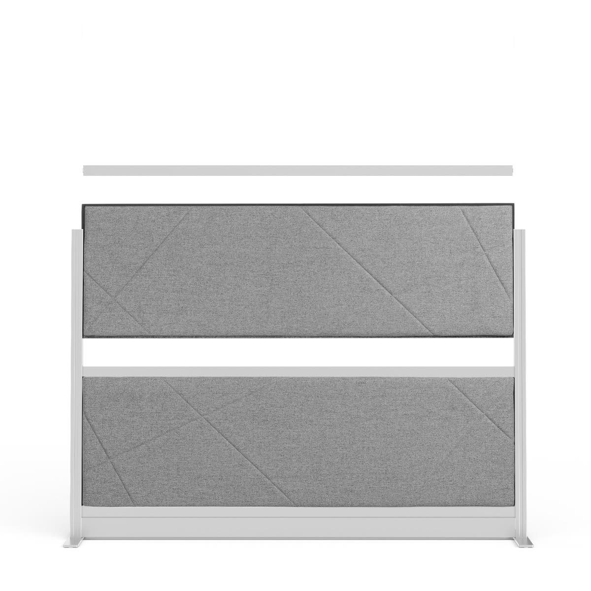 Luxor Tranquility Modular Wall Room Divider, 70" x 48", Silver Frame