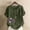 (Fashion 24)Army Green, variant on Women's Floral Print Plus Size Linen Blouse Summer Crew Neck Short Sleeve Irregular Hem Daily T-Shirt Breathable Loose Top