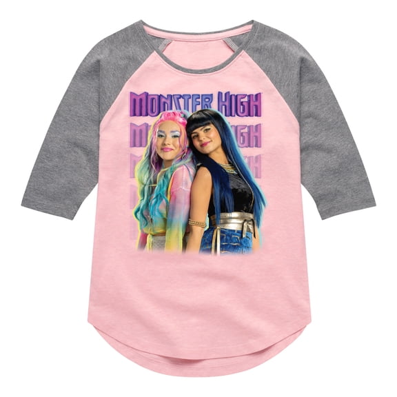 Monster High - Cleo De Nile & Mermaid Besties - Toddler & Youth Girls Raglan T-Shirt