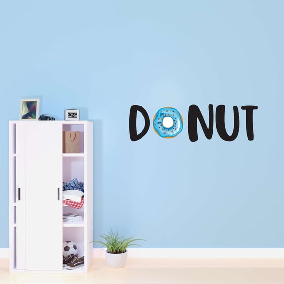 Family Donut Cute Quotes & Sayings Wall Decal Decoration Donut will Blue Glaze Colorful Sprinkles Art Lasts Years and Easily Removable - Size: 10 In(W) x 3 In(H)