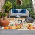 thumbnail image 2 of Pumpkin Fall Outdoor Rug for Patio/Deck/Porch, Non-Slip Large Area Rug 5 x 7 Ft, Thanksgiving Maple Leaves Beige Autumn Indoor Outdoor Rugs Washable Area Rugs, Reversible Camping Rug Carpet Runner, 2 of 8