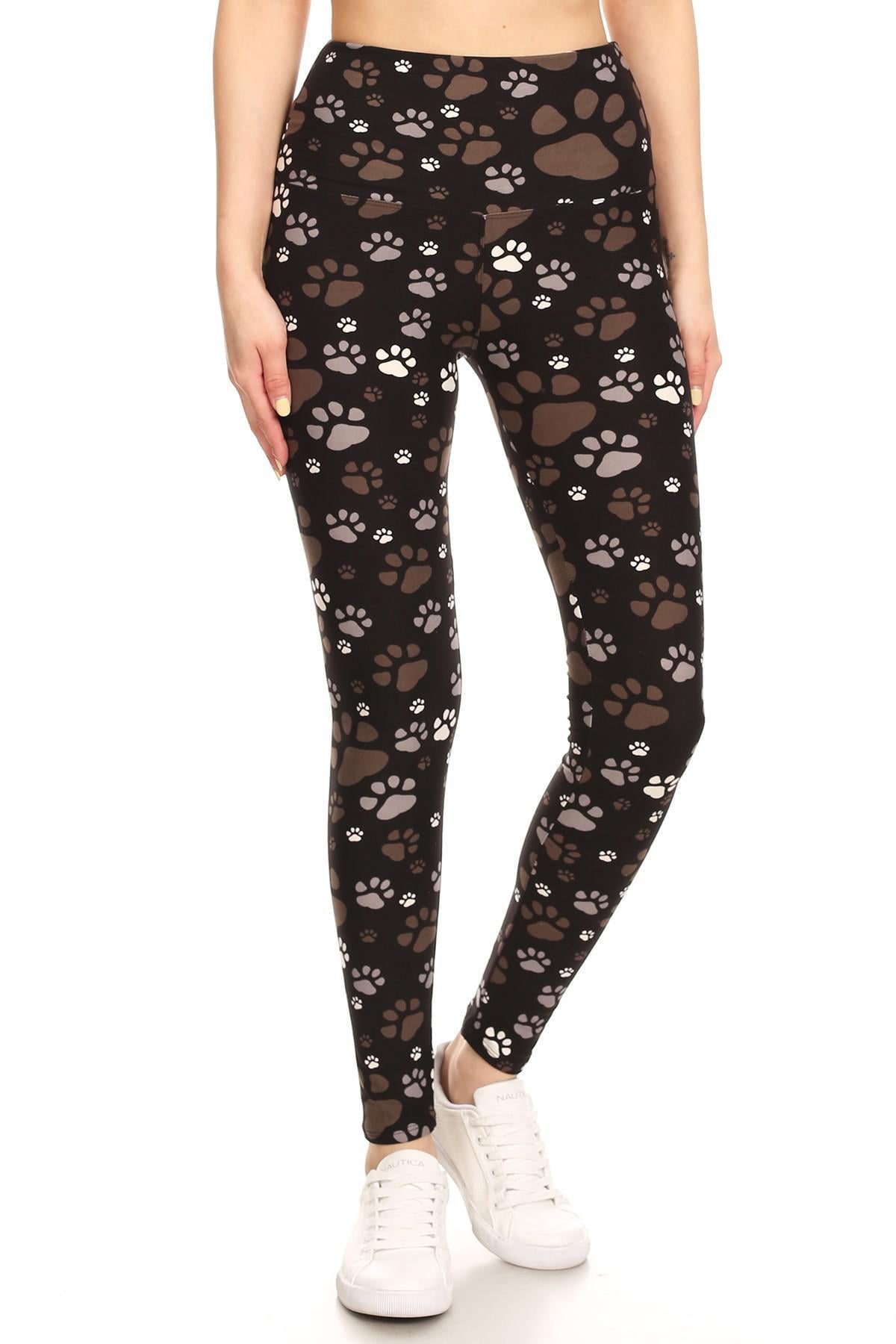 Yoga Band Muddy Paw Print Leggings (One 