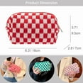 thumbnail image 3 of Checkered Makeup Bag for Purse Portable Zipper Make Up Pouch Small Cosmetic Case for Travel Accessories Pink White, 3 of 10