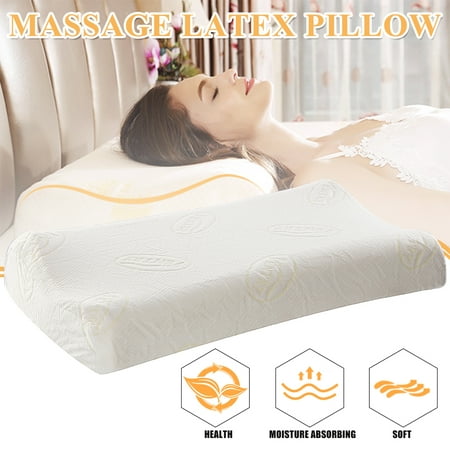 Latex Pillow Bed Bedroom Sleeping Cover 60x40x10 Cm Relieving Neck