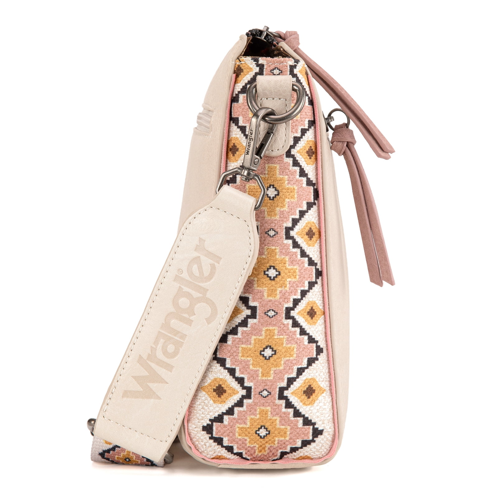 Wrangler Aztec Crossbody Bags Boho Shoulder for Women, Beige