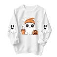thumbnail image 6 of Kiijoy Halloween Girls Graphic Sweatshirt Crewneck Pullover, White, Sizes 9-10Y, 6 of 6
