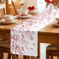 thumbnail image 5 of Pink Leaves Table Runner - 108 Inch Long Summer Botanical Cotton and Linen Blended Dress Scarves Farmhouse Table Runner for Kitchen Dining, Coffee Table, 13" x 108", 5 of 8