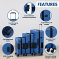 thumbnail image 4 of TACH V3 Lightweight 3pc Hardside Luggage Suitcase Set w/Charge Ports, Blue, 4 of 11