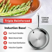 Gotham Steel 10 + 11 Inch Ceramic Non Stick Frying Pans Nonstick Skillet, Stainless Steel Pans for Cooking Non Toxic, Nonstick Frying Pan Skillets, Copper Fry Pans, Oven and Dishwasher Safe