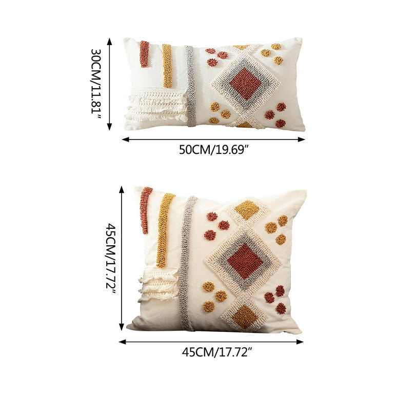 W Decor Decorative Throw Pillow Covers Embroidery Bohemian Design with -  Wonderhome