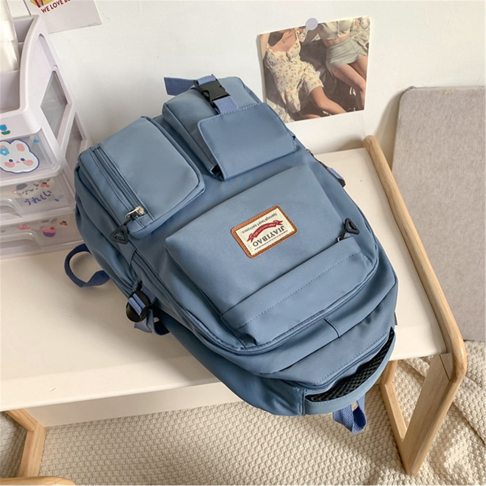 Goowood Pink Laptop Backpack Women Cute Daypack Travel Work Mochilas Para Mujer Water Resistant Bookbag