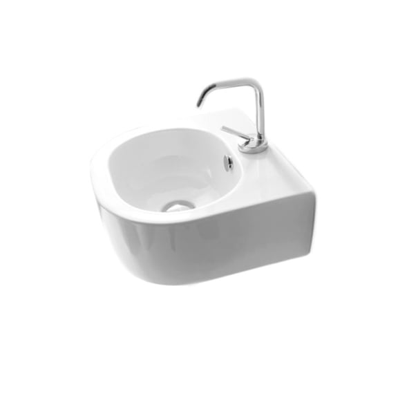 Ws Bath Collections Flo 3149 15-11/16" Ceramic Wall Mounted / Vessel Bathroom Sink - White