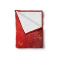 thumbnail image 2 of Traditional Soft Flannel Fleece Throw Blanket, Ethereal Scenery with Blossoming Sakura Sprigs and Butterflies, Cozy Plush for Indoor and Outdoor Use, 60" x 80", Orange Coral Red, by Ambesonne, 2 of 5
