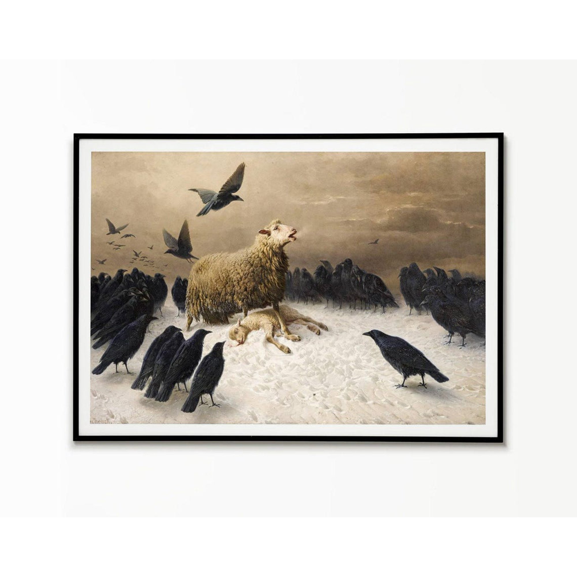 August Friedrich Schenck Anguish 1878 Poster, Dramatic Animal Wall Art