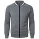 thumbnail image 2 of pstuiky camisetas de manga larga para hombre, Chaqueta de manga larga con cuello alto y cremallera de color liso para hombre camisetas de hombre s, 2 of 4