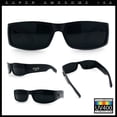 thumbnail image 2 of Mens Winged Skull Emblem Mad Dog Narrow Rectangle Hardcore Manly Sunglasses Matte Black, 2 of 8