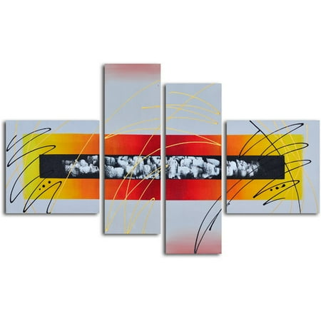 Omax Decor Urban Equalizer 4 Piece Painting on Canvas Set