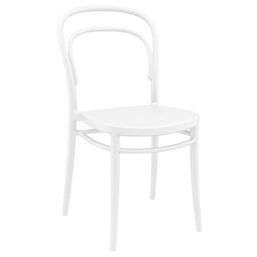33.5" White Patio Armless Stackable Dining Chair