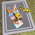 thumbnail image 7 of Outdoor Rug Reversible Portable Plastic Straw Camping Rugs for Outside RV,Large Waterproof Outdoor Area Rugs for Patio,Deck,Porch,Balcony(5'x 8',White&Gray), 7 of 7