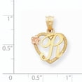 thumbnail image 2 of Beautiful 14k Two-Tone Initial R in Heart Charm, 2 of 2