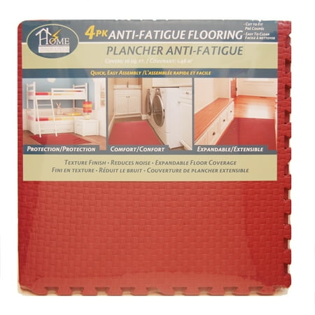 Home Innovations Anti Fatigue Interlocking Foam Tile Mats Red 24