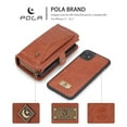 thumbnail image 2 of iPhone 11 6.1 inch Wallet Case, Dteck 2 in 1 Leather Zipper Purse Multi-Function Tri-fold Wallet Case Detachable Magnetic Phone Cover with 14 Card Slots Money Pocket For Apple iPhone 11,Brown, 2 of 11