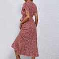 thumbnail image 4 of XIAOCHA Floral Wrap Dress for Women Fitted Ruffled Flutter Sleeve V Neck Midi Dress Lightweight Sweet Weekend Dresses, 4 of 7