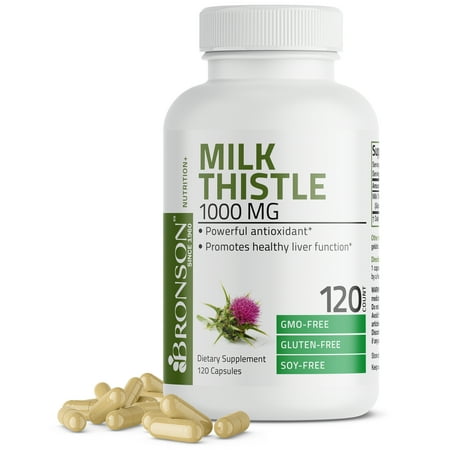 Bronson Milk Thistle 1000mg (Silybum Marianum) High Potency Liver Health Support  120 Capsules