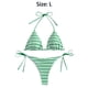 thumbnail image 4 of Guardurnaity de niña con top triangular y cuello halter, braguita estampada, traje de baño de piezas. Tejido suave, perfecto para viajar. conjuntos de ropa Rayas verdes l, 4 of 6