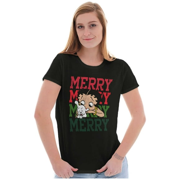 Merry Christmas Betty Boop Xmas Women's Plus Size Shirt Brisco Brands 2X