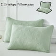 thumbnail image 3 of PERFEMET Boho 3-Piece Bed in a Bag Set, Green Geometric Ultrasonic Embossed, Full/Queen, 3 of 9