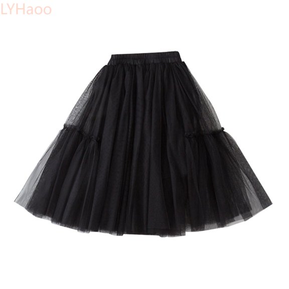 LYHaoo Little Child Girls Long Skirt Girls Tiered Ruffle Maxi Skirts Girls Soft Fluffy Skirt Party Girl Skirt,Cute Girls Dresses Sizes 3-4 Years Black