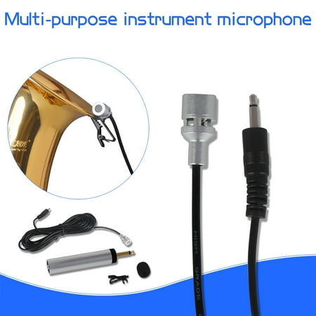 Mini Portable Wired Electret Condenser Lapel Lavalier Clip-on Musical Instrument Mic Microphone for Guitar Sax Trumpet