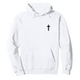 thumbnail image 3 of Men Sweatshirts Drawstring Hooded Long Sleeve Casual Pullover Sweatshirt Small Print Comfortable Loose Streetwear Outdoor Activities Sweatshirt for Men White M, 3 of 4