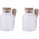 thumbnail image 1 of 2PCS Plastic Round Matte Bath Salt Seasoning Sauce Jar Container/Kitchen Organizer with Cork and Woo, 1 of 5