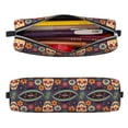 thumbnail image 2 of Fotbe Skulls and Flowers Pattern Leather Pencil Case, Pencil Pouch with Durable Zipper, Compact and Stylish Organizer for Stationery, Art Supplies, Travel Essentials, 2 of 7