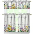 thumbnail image 6 of Spring Floral Kitchen Curtain Valance 3 Piece Set, Sunflower Floral Kitchen Decor for Home Interior Decor, Farmhouse Kitchen Curtains and Valance Set Short Curtain Sink Window Decor 36 Inch, 6 of 6